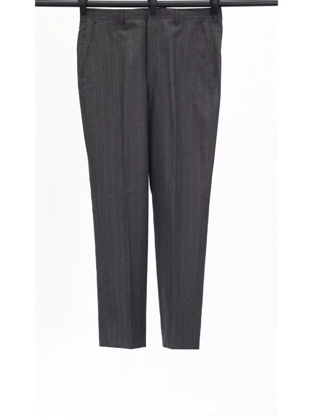Vintage 1990s 36R 34x29 Gray Full Suit 2-Button Stripe R931